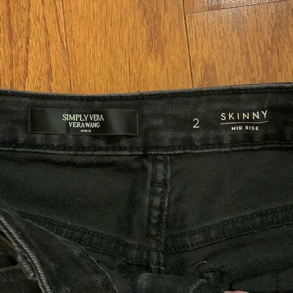 Simply Vera by Vvera Wang black denim skinny size 2 jeans - Picture 3 of 9